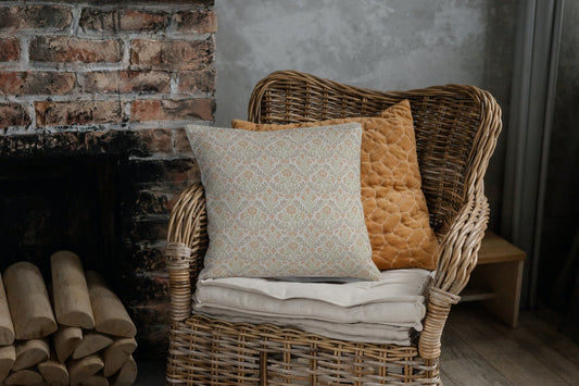 Bellflower Cotton Throw Pillows William Morris Saffron Olive Green