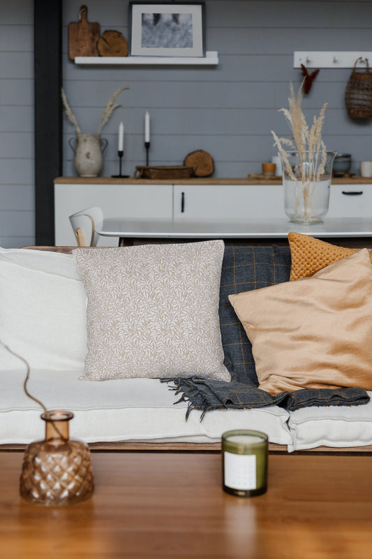 Pure Willow Bough Cotton Throw Pillows William Morris Wheat