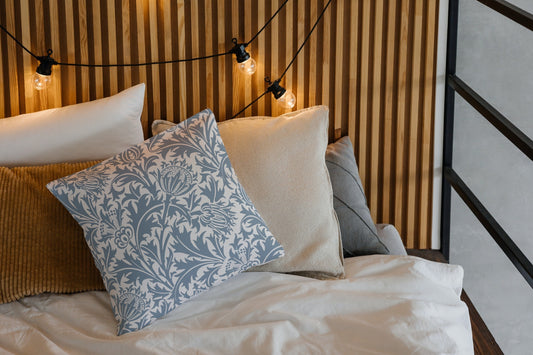 Thistle Outdoor Pillows William Morris Blue White