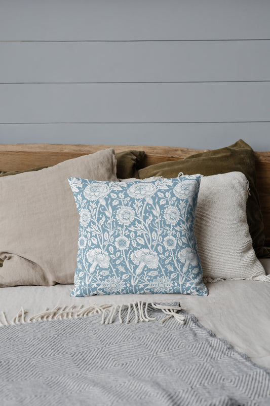 Pink & Rose Outdoor Pillows William Morris Blue White