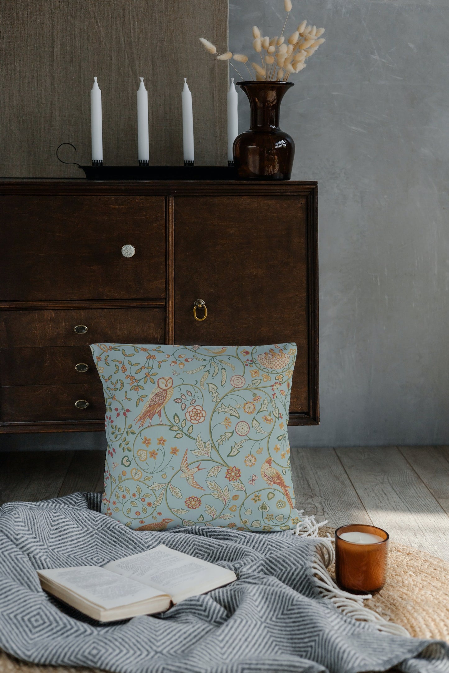 Newill Outdoor Pillow William Morris Peppermint Russet