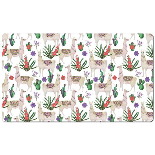 Llamas Cacti Desk Mat Cute Pattern