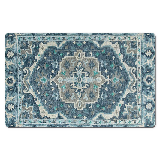 Qajar Persian Desk Mat Antique Blue Gray