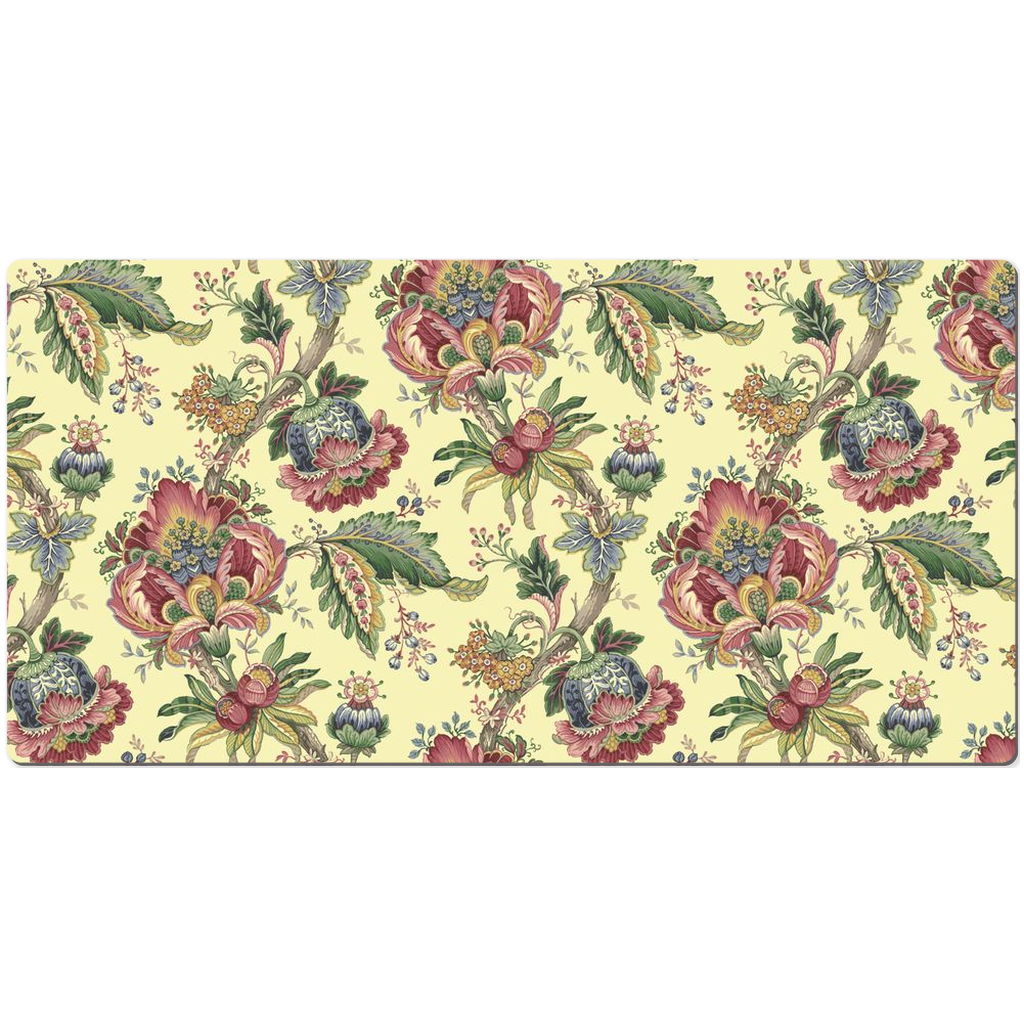 Gosford Chintz Desk Mat Lemon Pink Floral