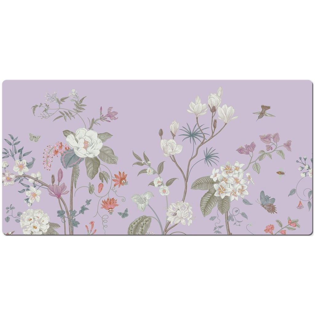 Chinoiserie Desk Mat Lilac Floral Garden