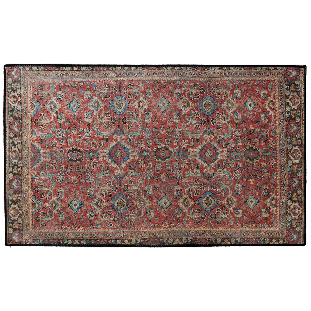 Ishtar Persian Indoor/Outdoor Floor Mat Antique Burgundy Red