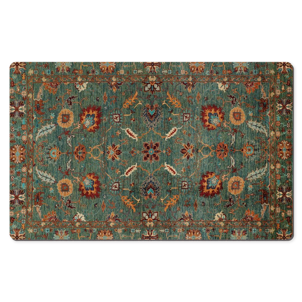 Kashmar Persian Desk Mat Antique Forest Green Rust