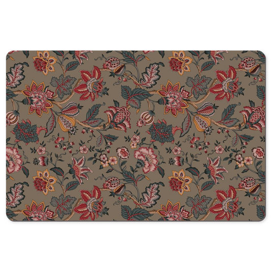 Highclere Chintz Desk Mat Dark Green Red Floral