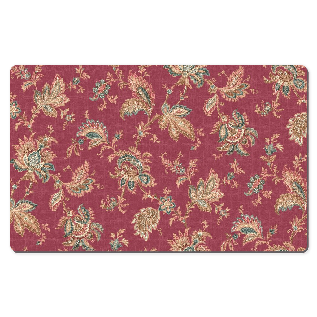 Karnataka Chintz Desk Mat Dark Rose Pink Floral