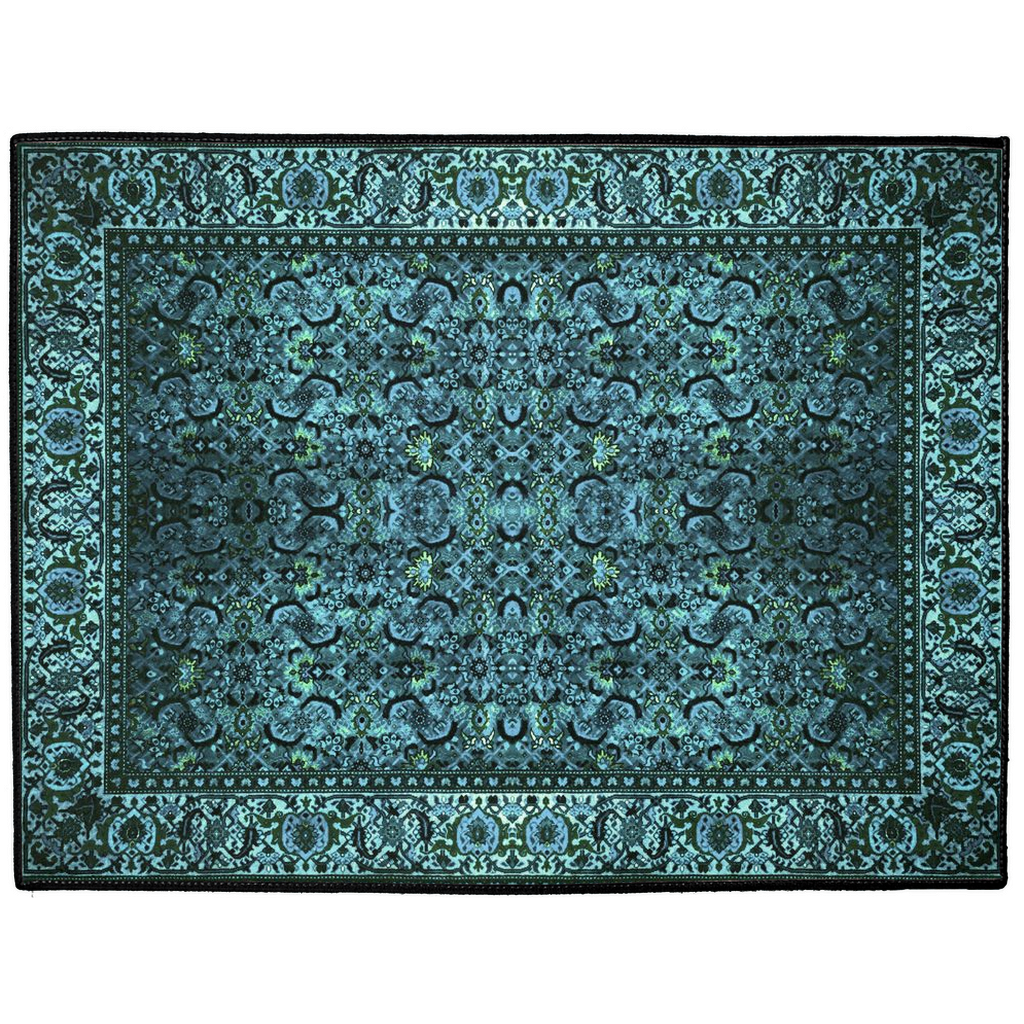 Cappadocia Persian Indoor/Outdoor Floor Mat Teal Black