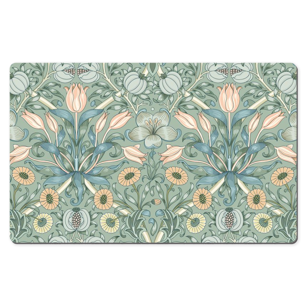 William Morris Desk Mat Duck Egg Blue Floral