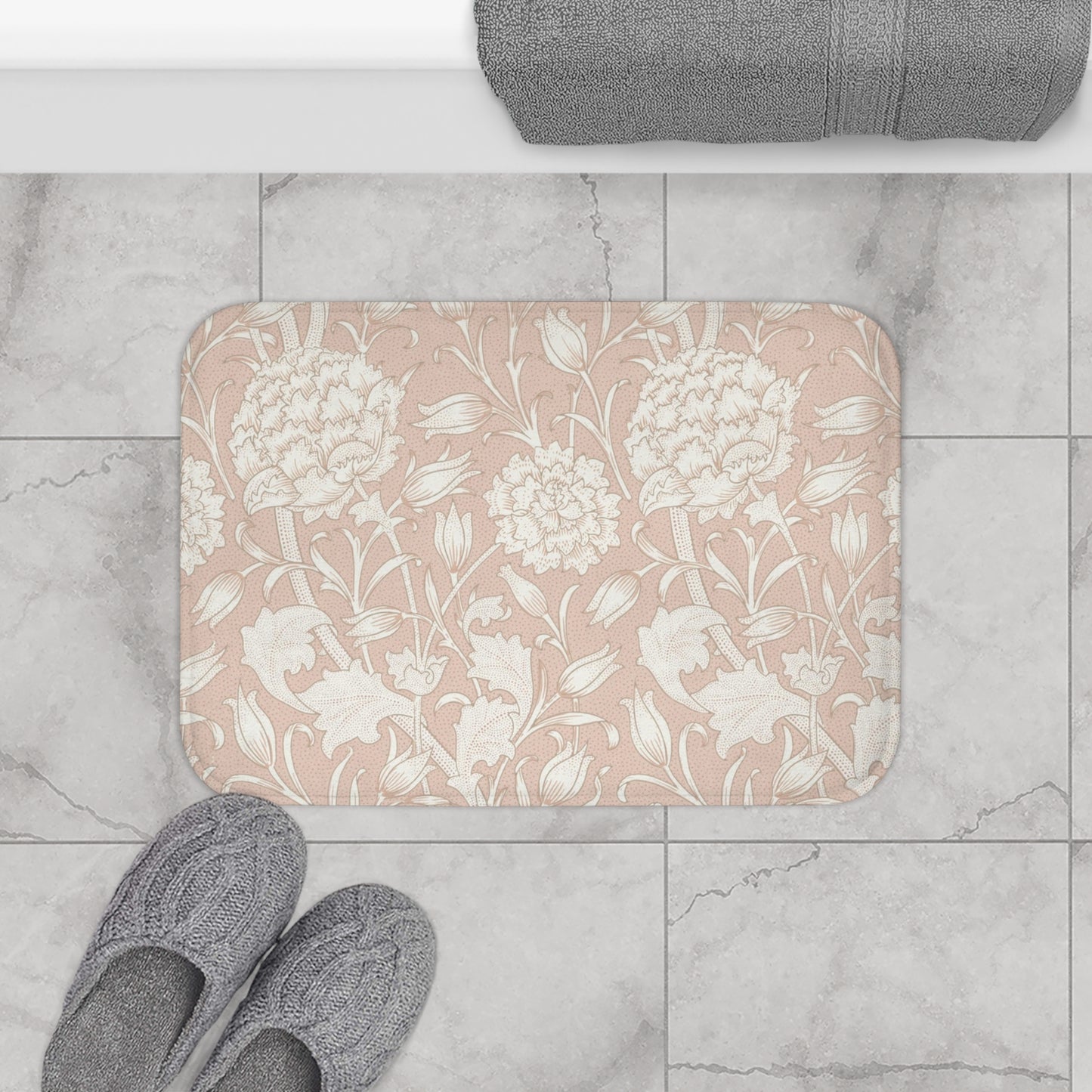 William Morris Bath Mat Pink & Rose Blush