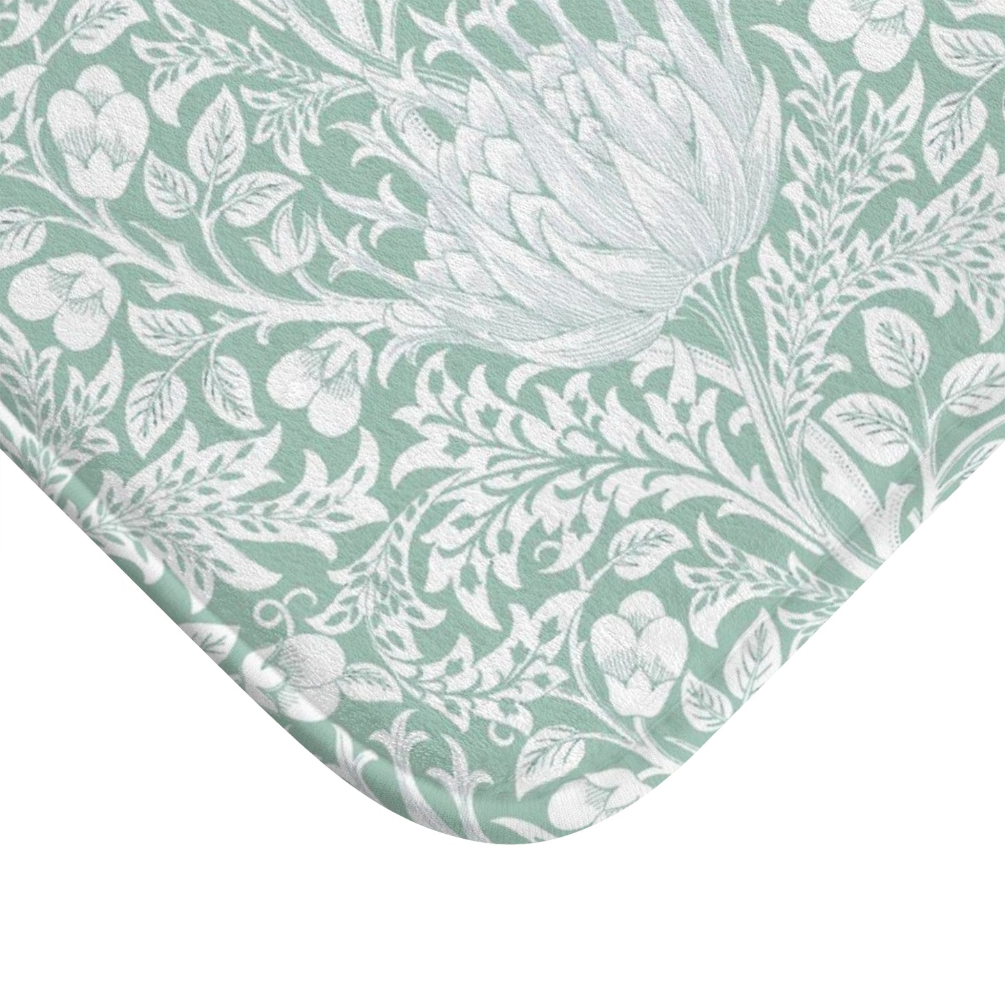 William Morris Bath Mat Artichoke Mint Aqua