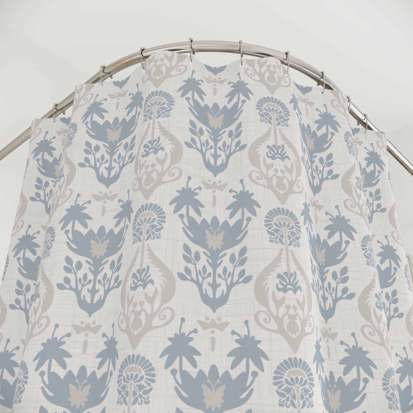 Art Nouveau Shower Curtain French Blue & Beige