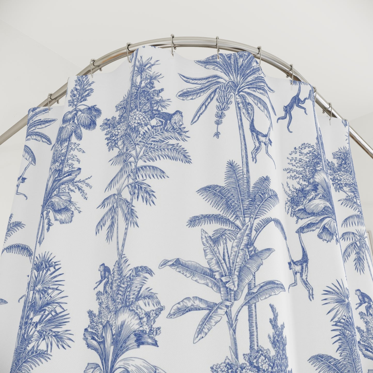 Blue Monkey Jungle Shower Curtain