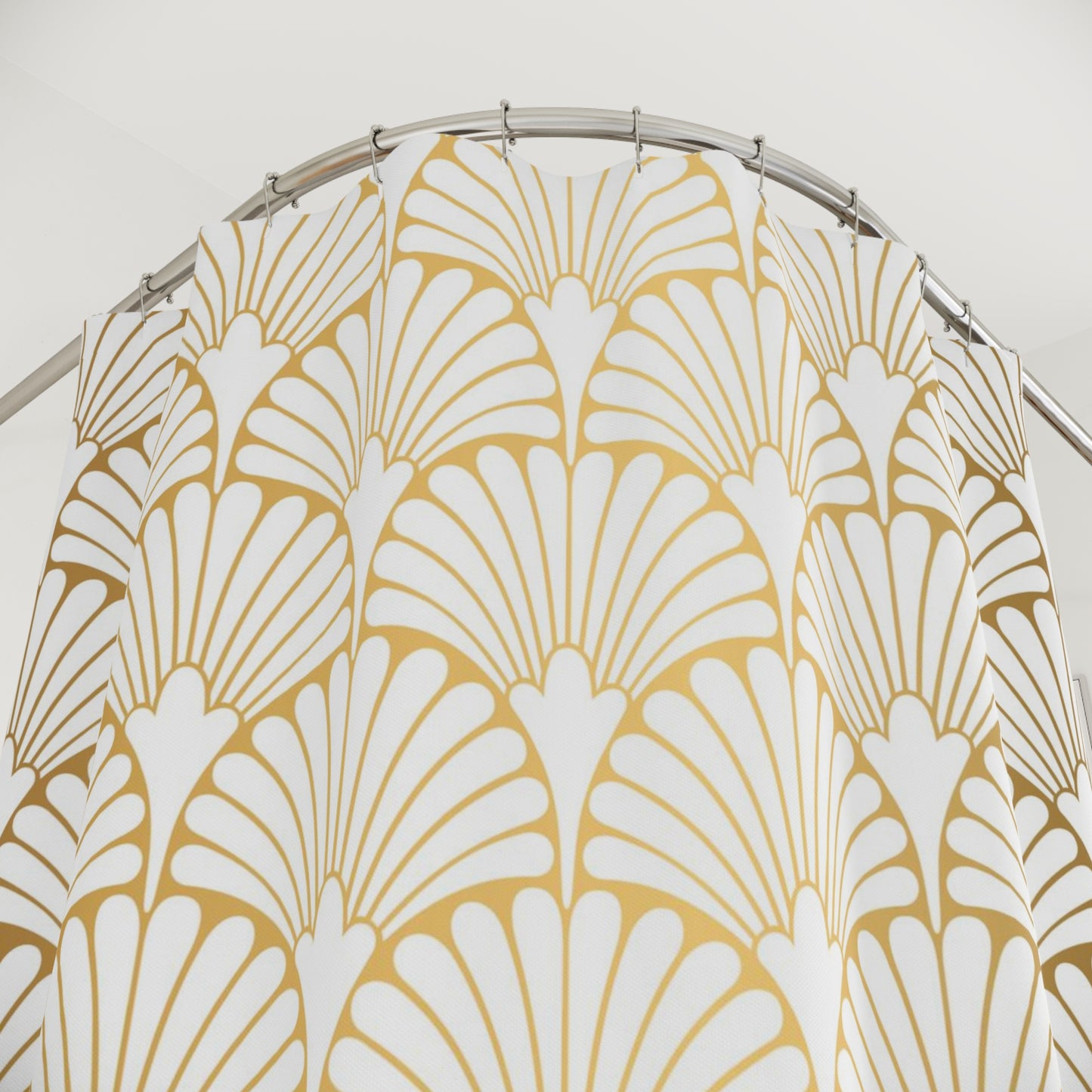 Art Deco Golden Fan Shower Curtain