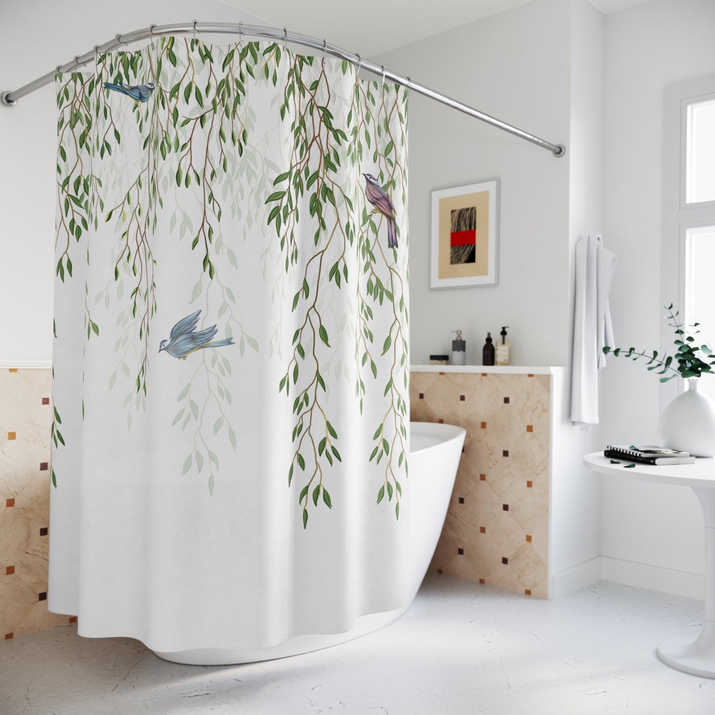 Chinoiserie Bird Garden Shower Curtain