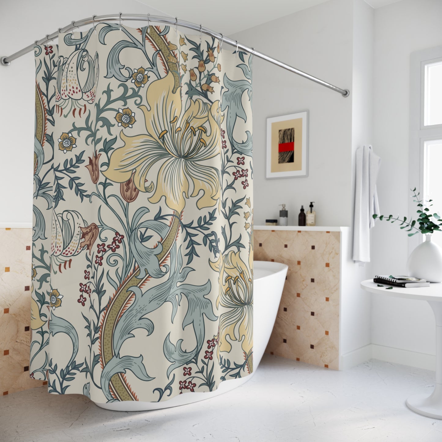 William Morris Enchanted Golden Lily Shower Curtain