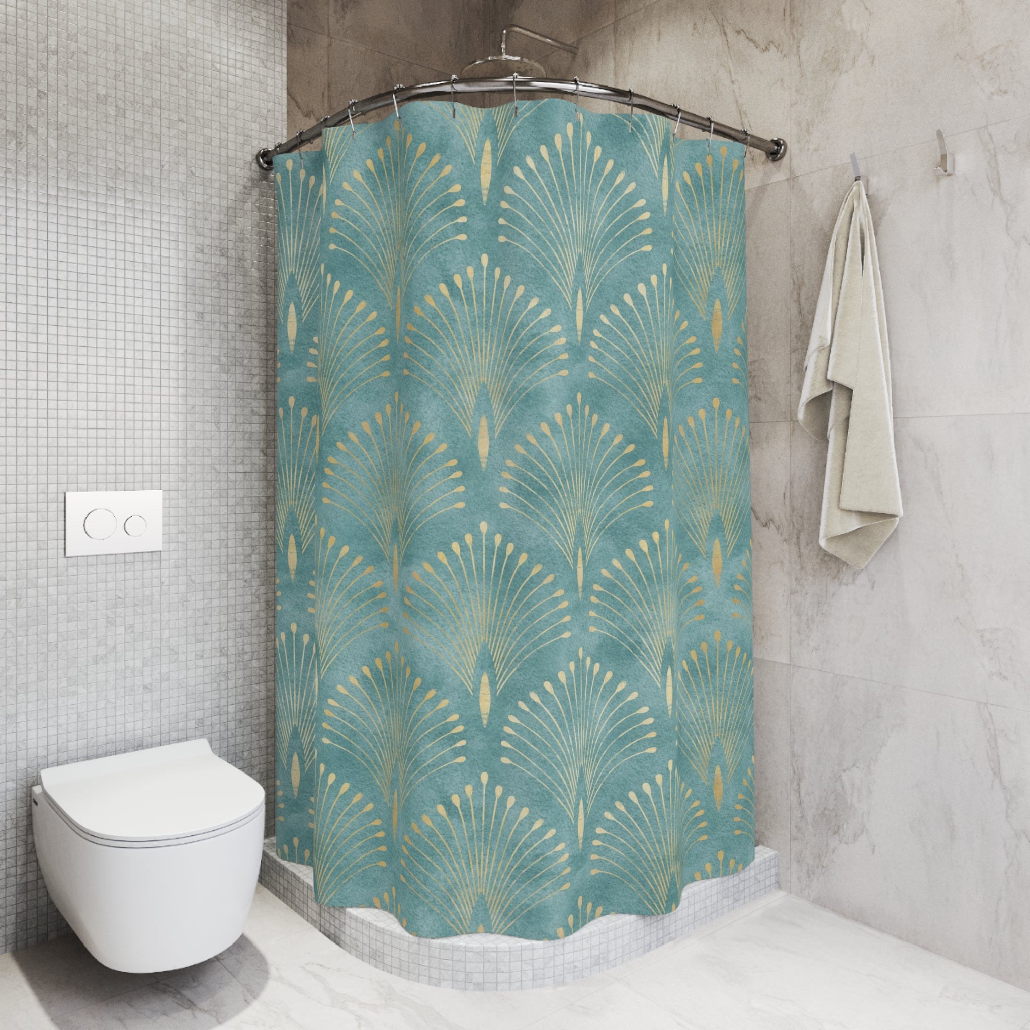 Art Deco Shower Curtain | Modern Bathroom 2024 Decor | Boho Shower Curtain