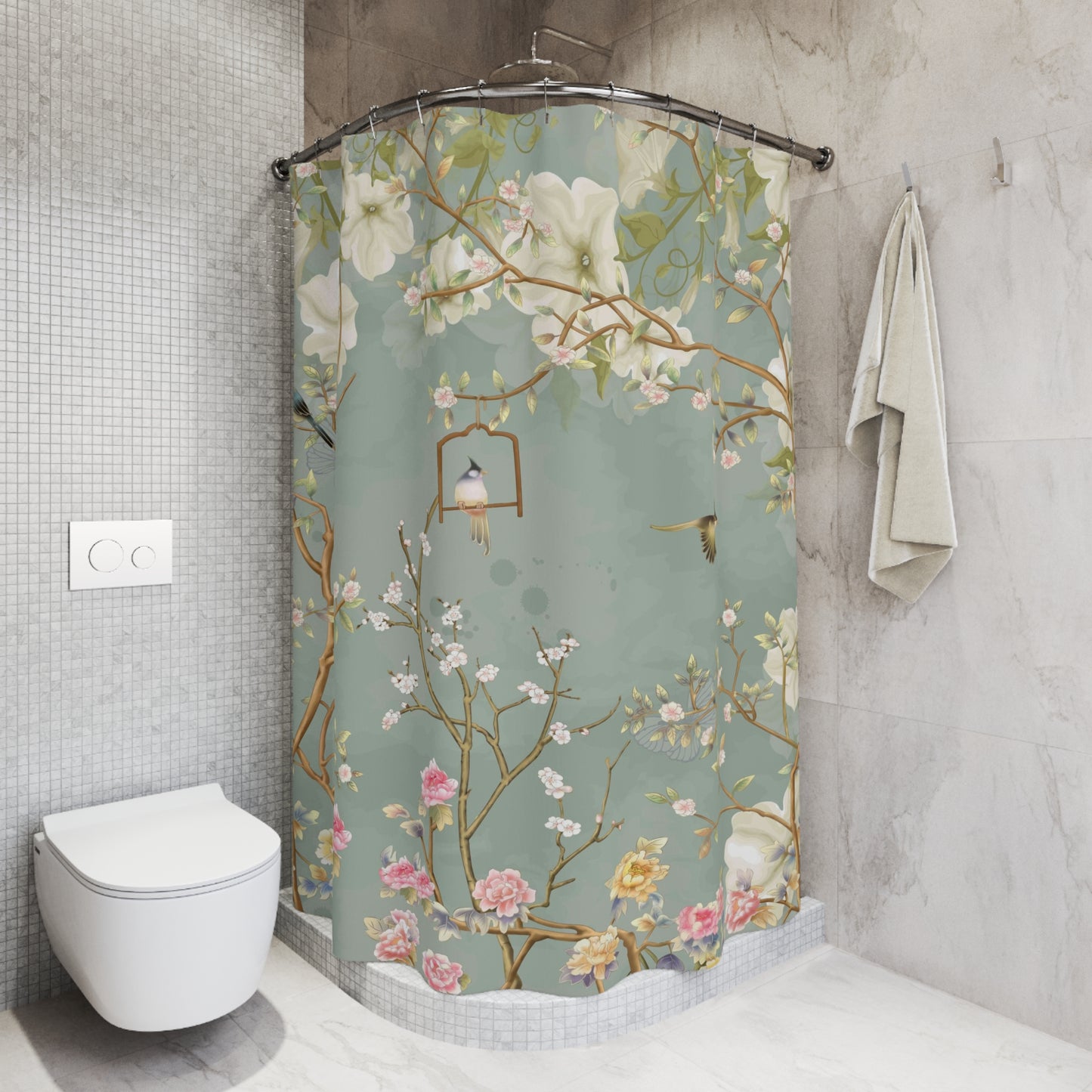 Chinoiserie Pearl Garden Shower Curtain