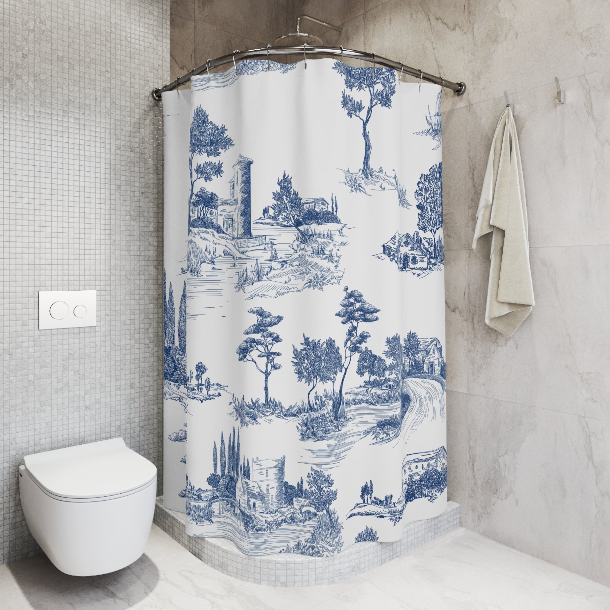 Toile Shower Curtain, hotsell Vintage Inspired Bathroom Decor