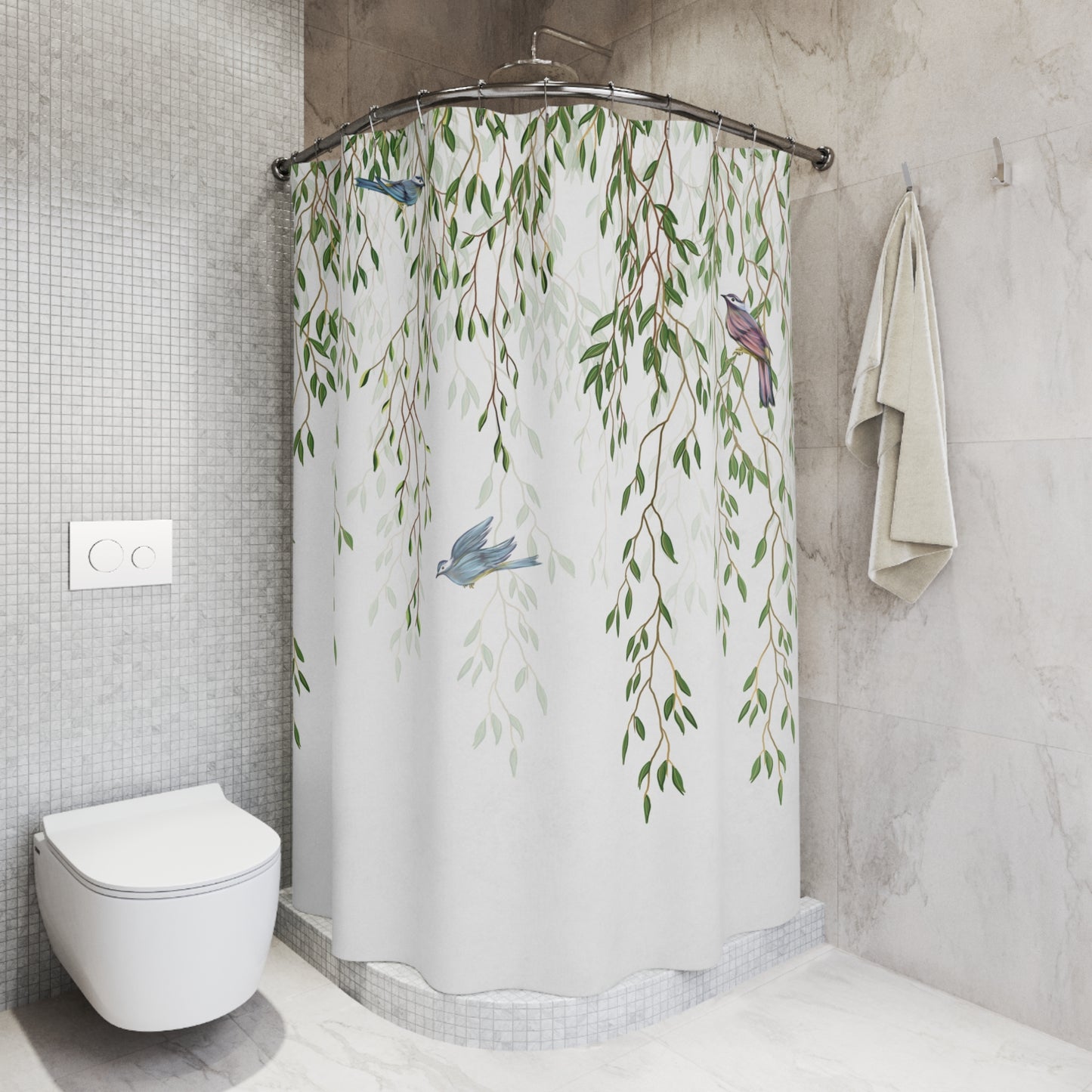 Chinoiserie Bird Garden Shower Curtain