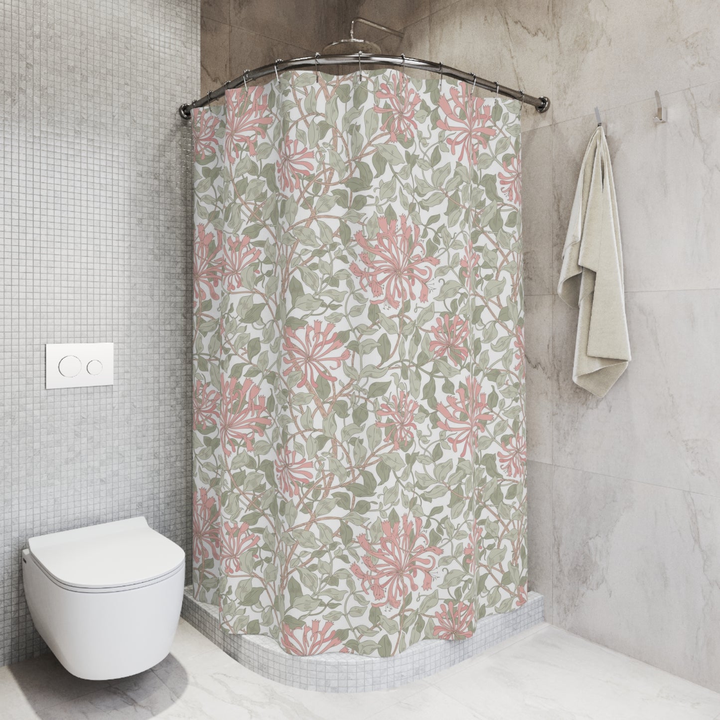 William Morris Honeysuckle Soft Green Shower Curtain