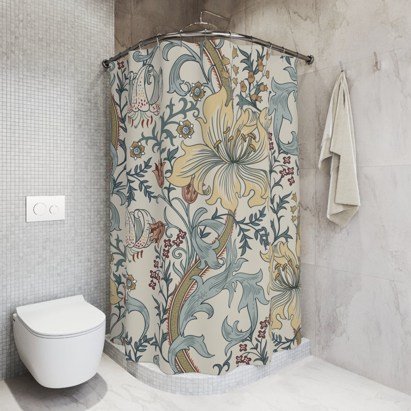 William Morris Enchanted Golden Lily Shower Curtain