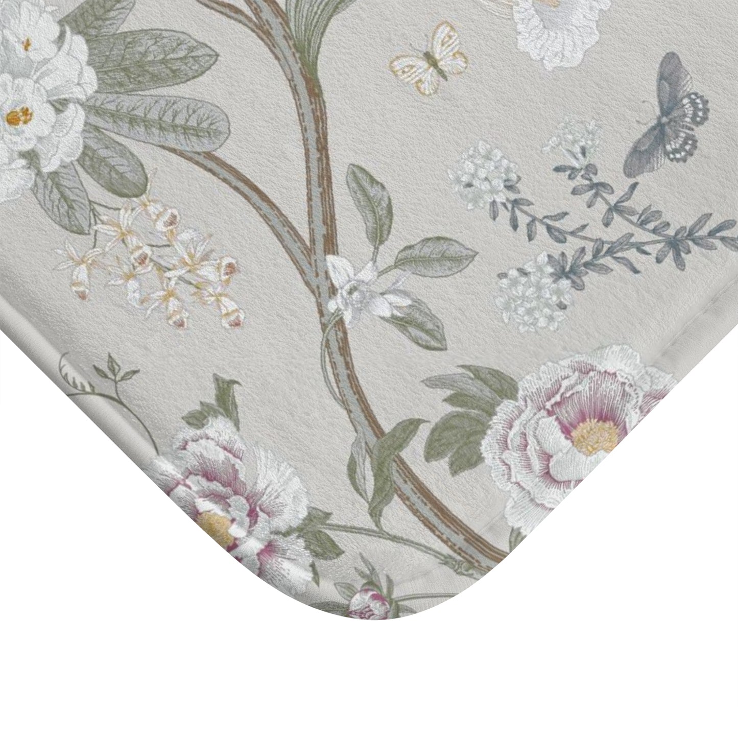 Chinoiserie Bath Mat Stone Gray