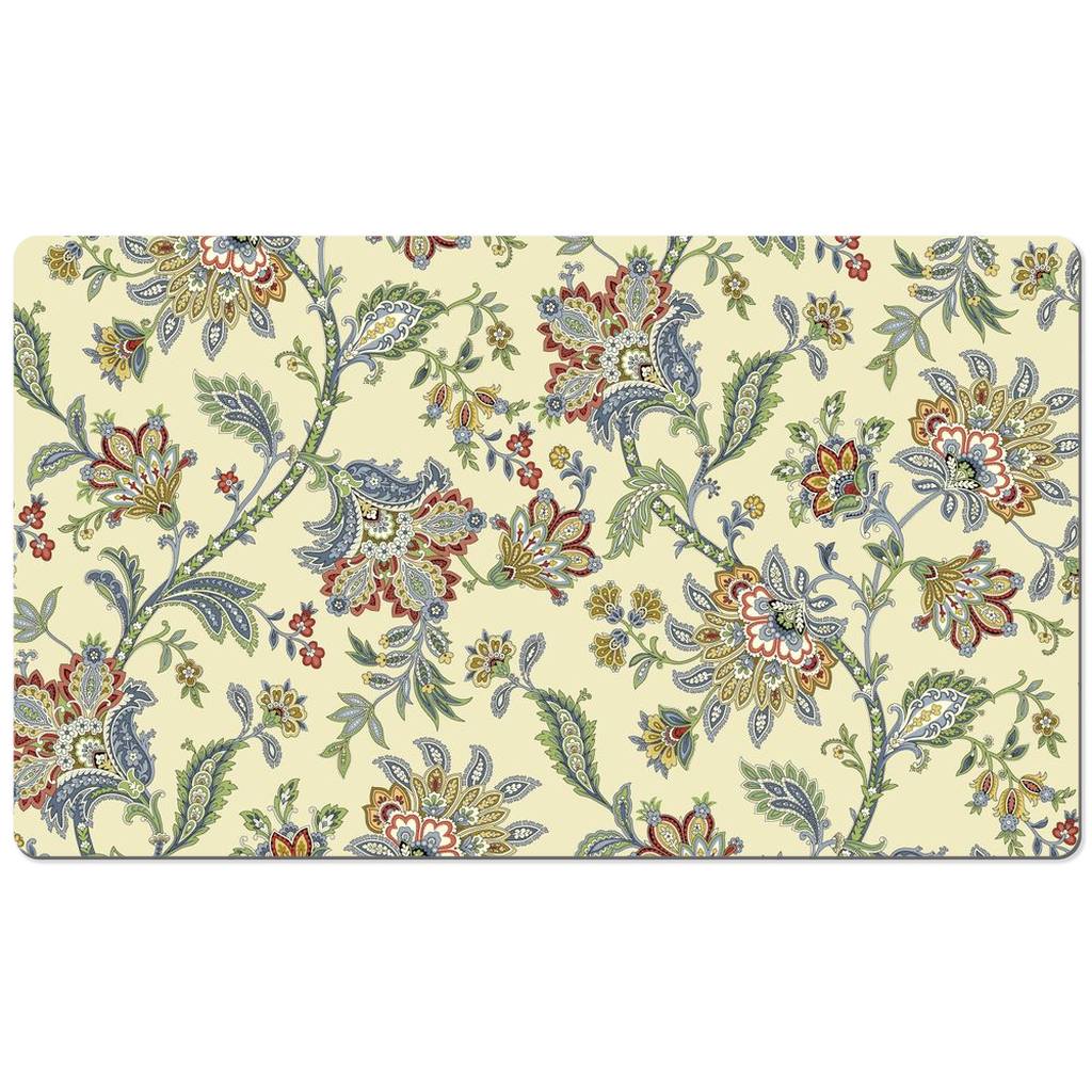 Chawton Chintz Desk Mat Lemon Blue Floral