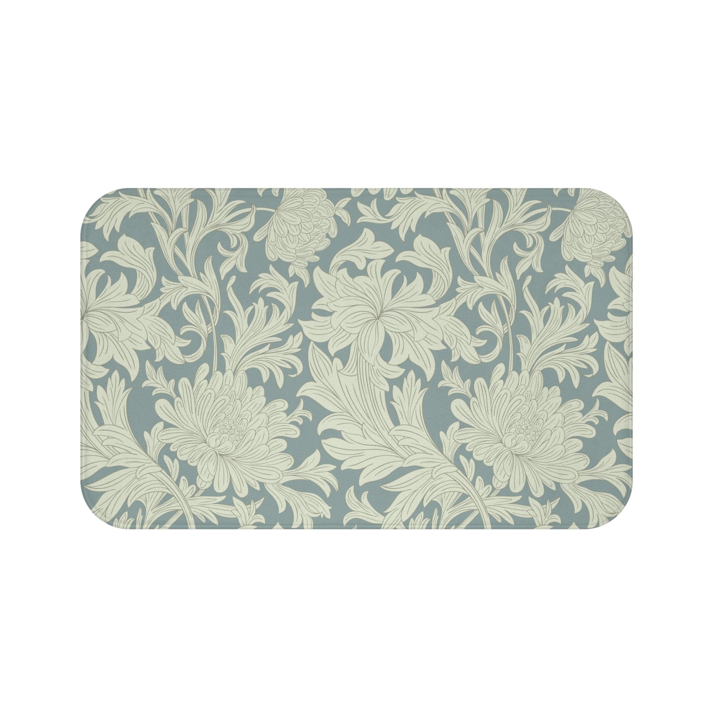 William Morris Bath Mat Chrysanthemum Gray Cream