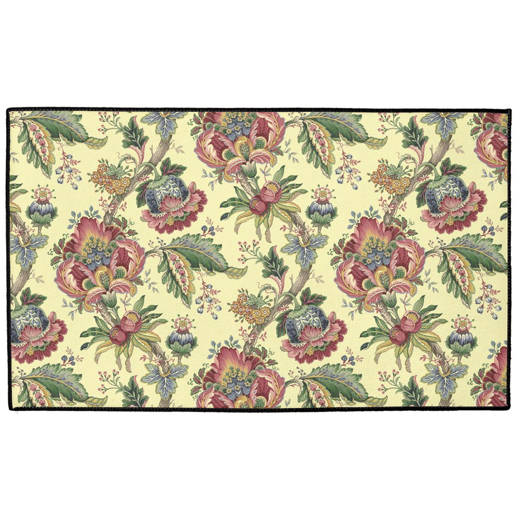 Gosford Chintz Indoor/Outdoor Floor Mat Lemon Pink Floral