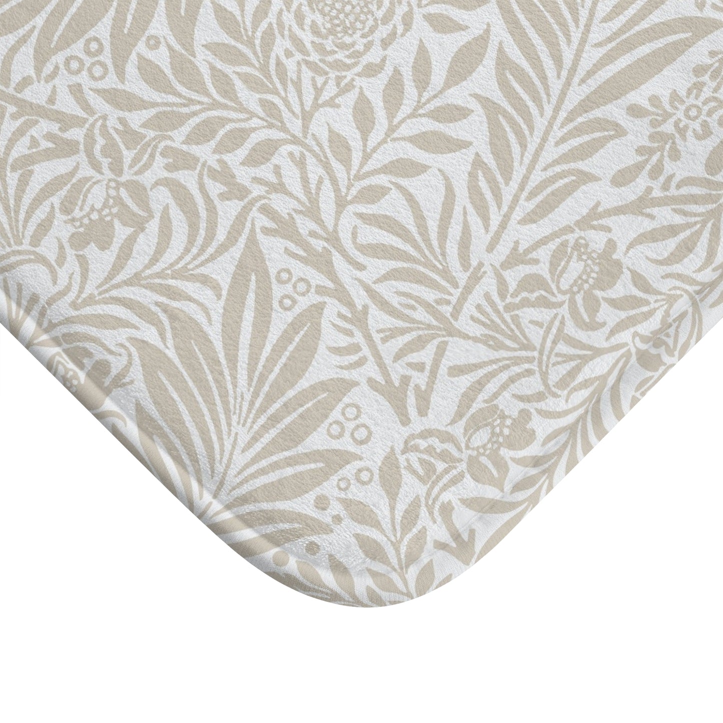 William Morris Bath Mat Larkspur Beige White