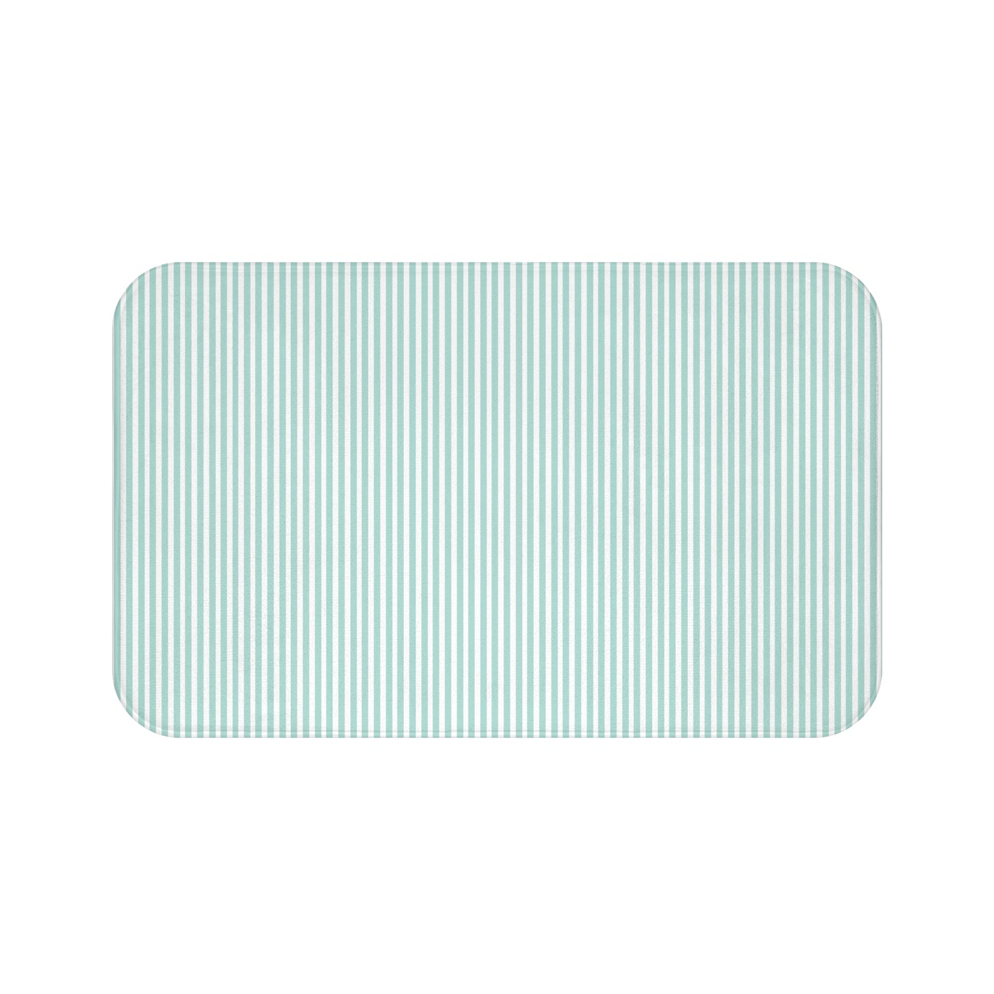 Seersucker Stripe Bath Mat Aqua Mint & White