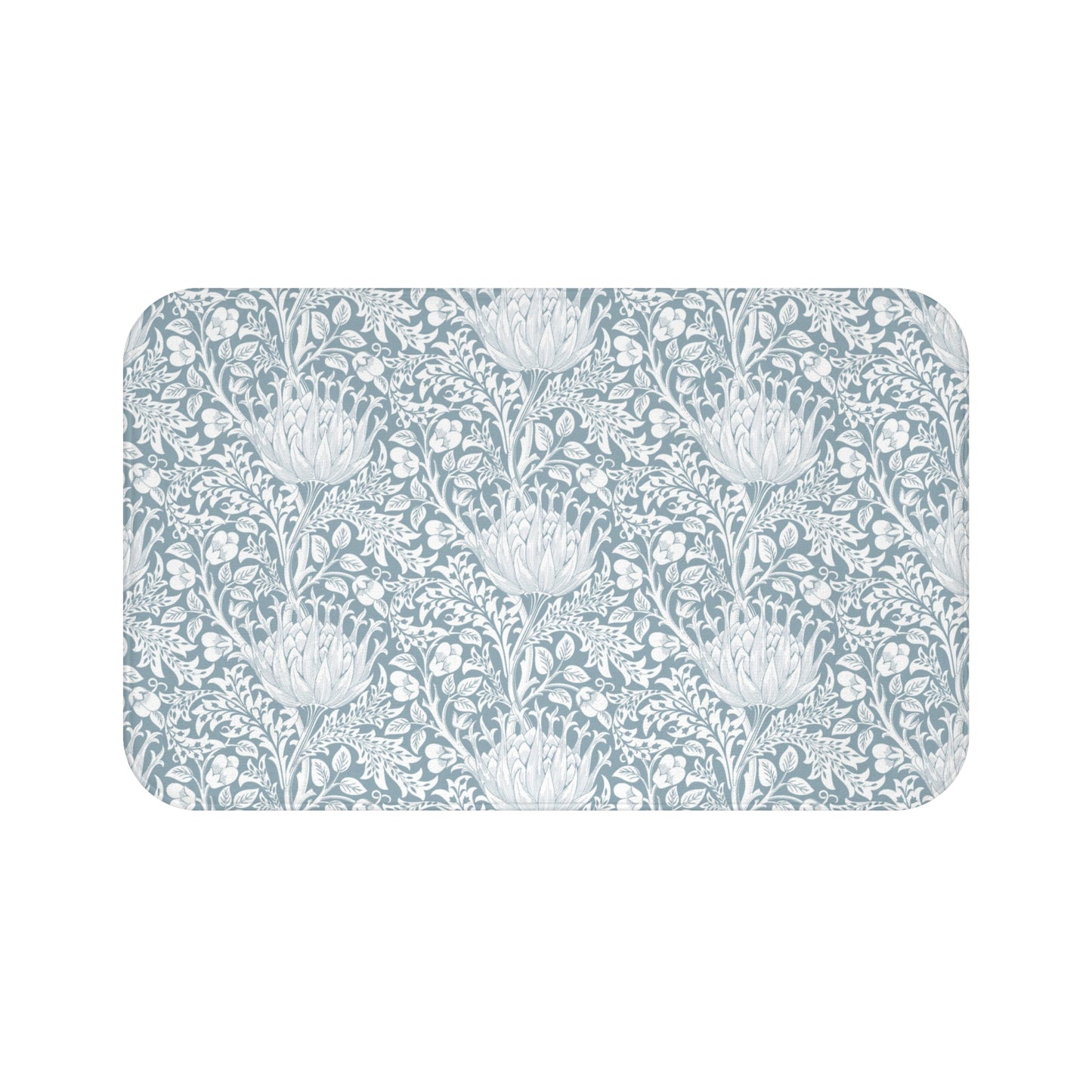 William Morris Bath Mat Artichoke Soft Blue