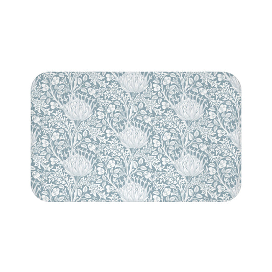 William Morris Bath Mat Artichoke Soft Blue