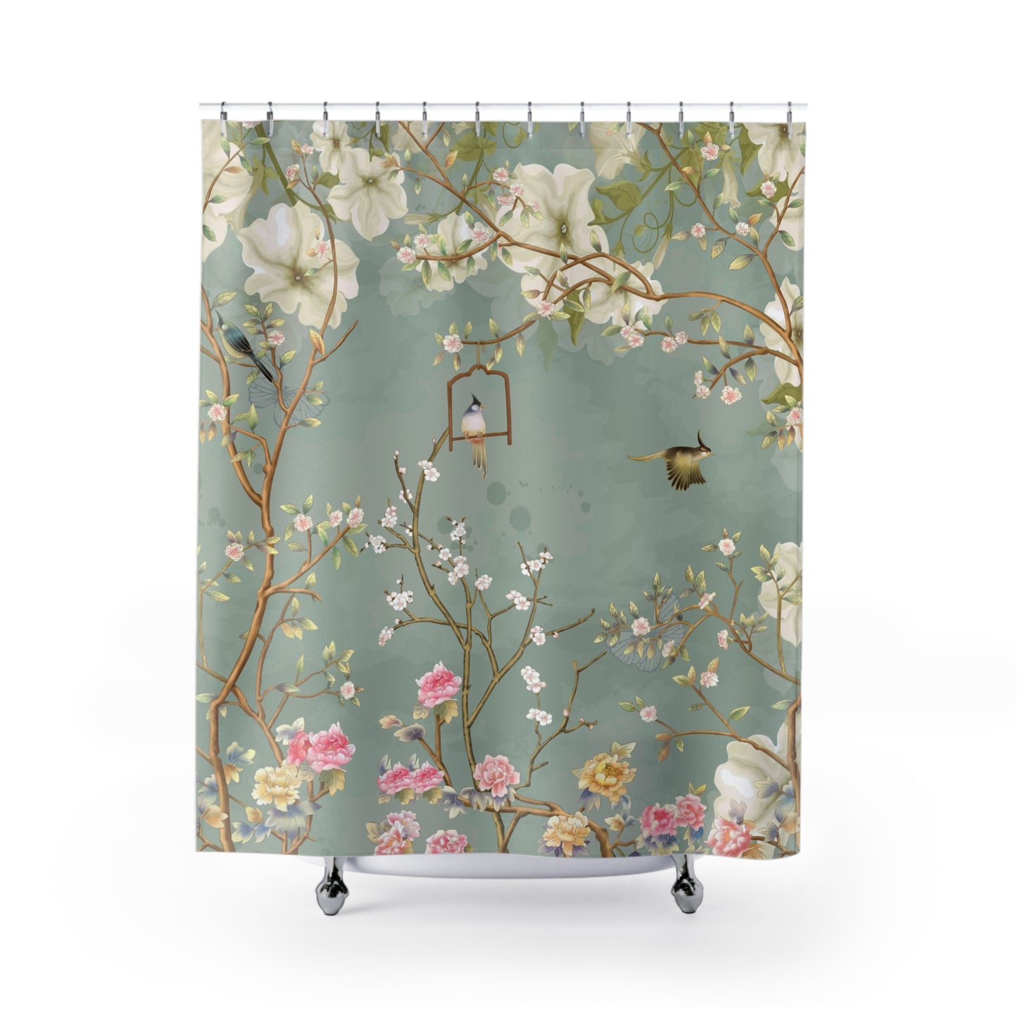 Chinoiserie Pearl Garden Shower Curtain