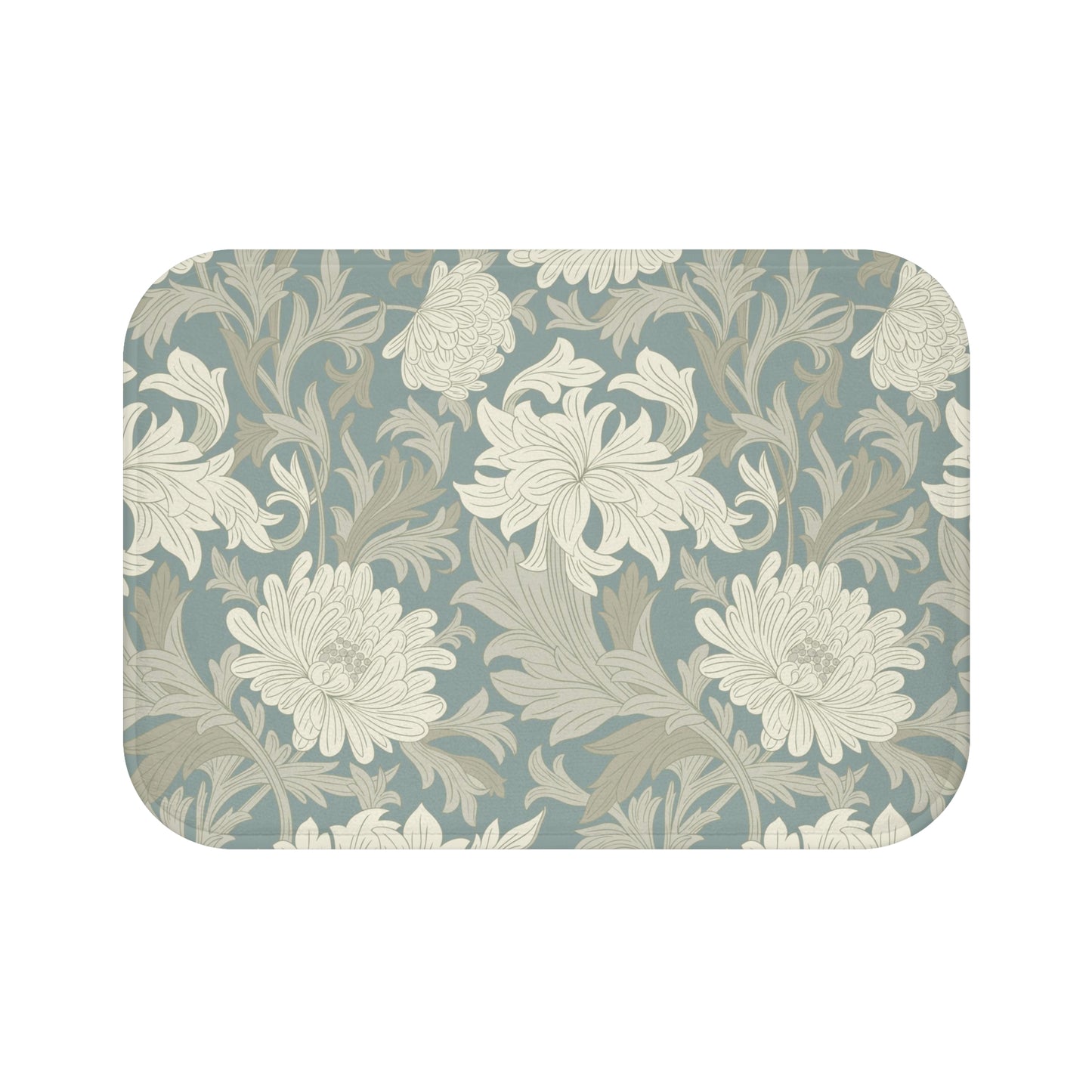 William Morris Bath Mat Chrysanthemum Misty Gray