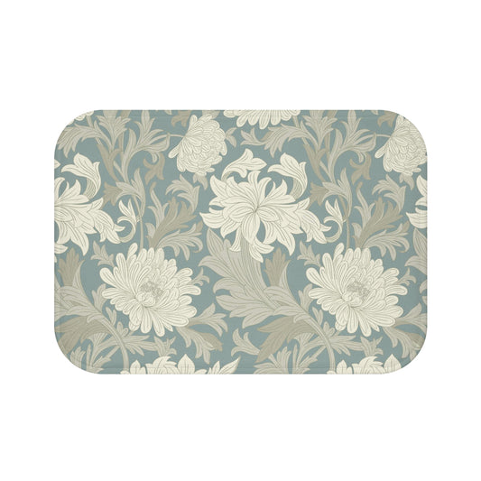 William Morris Bath Mat Chrysanthemum Misty Gray