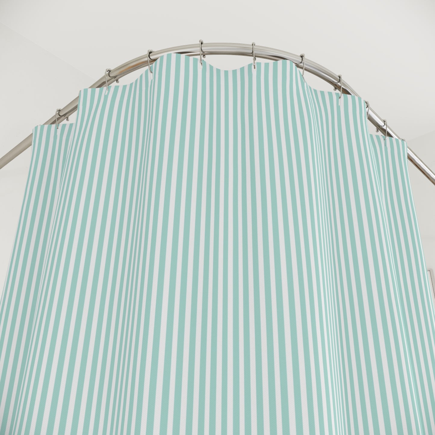 Seersucker Stripe Shower Curtain Aqua Mint & White