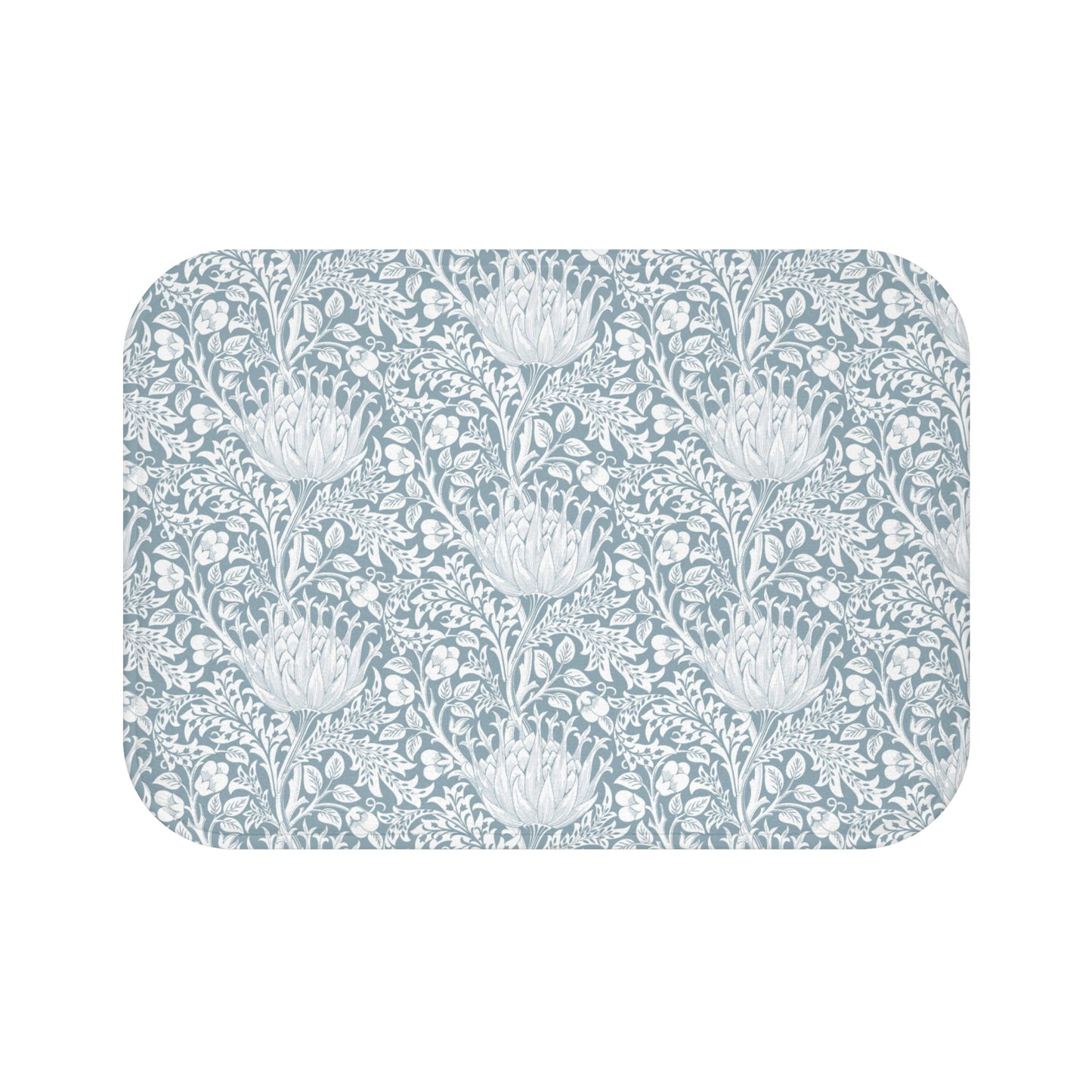William Morris Bath Mat Artichoke Soft Blue