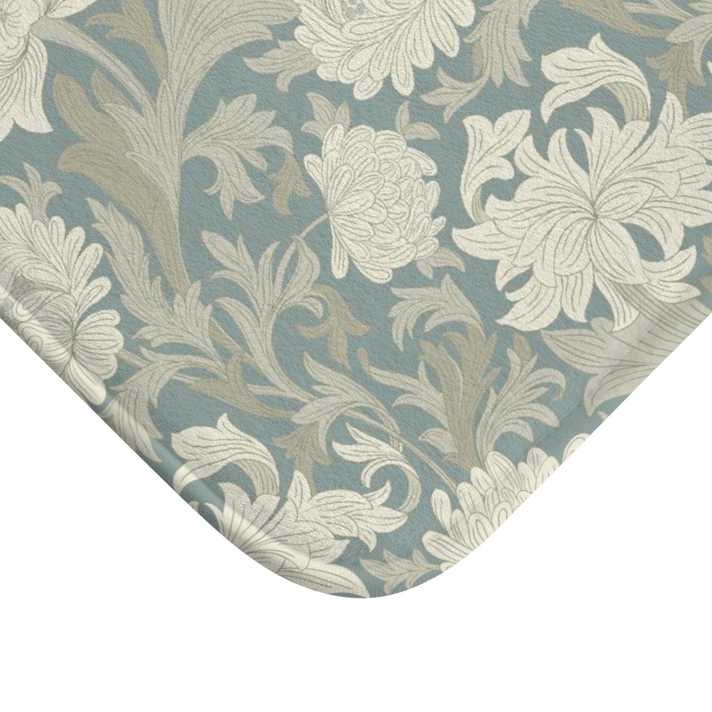 William Morris Bath Mat Chrysanthemum Misty Gray