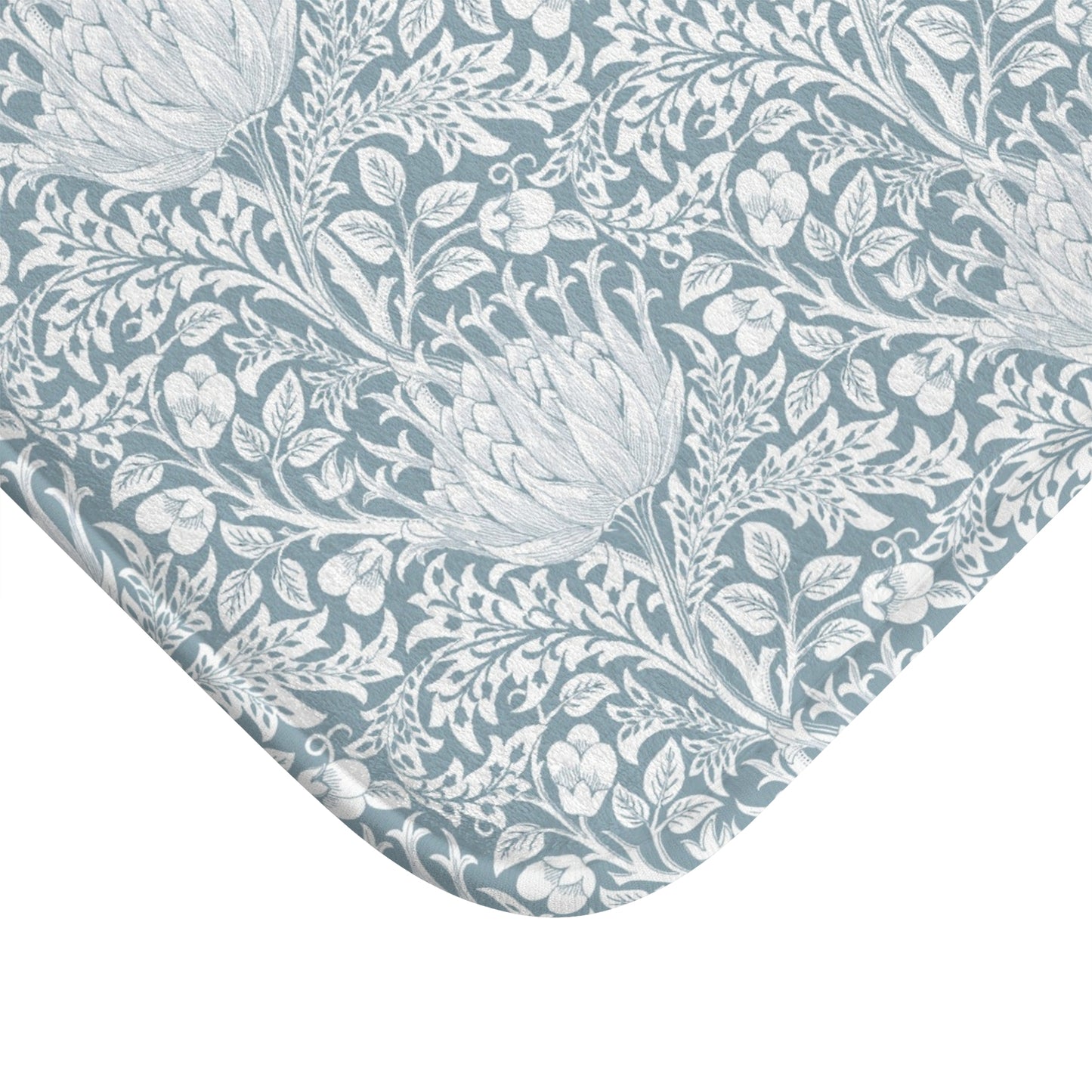 William Morris Bath Mat Artichoke Soft Blue