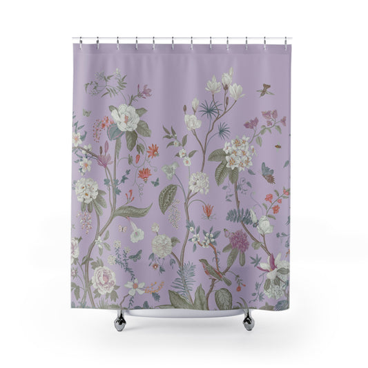 Chinoiserie Fresco Floral Lilac Shower Curtain