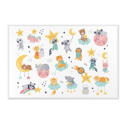 Sleepy Bedtime Animals Nursery Rug Play Mat