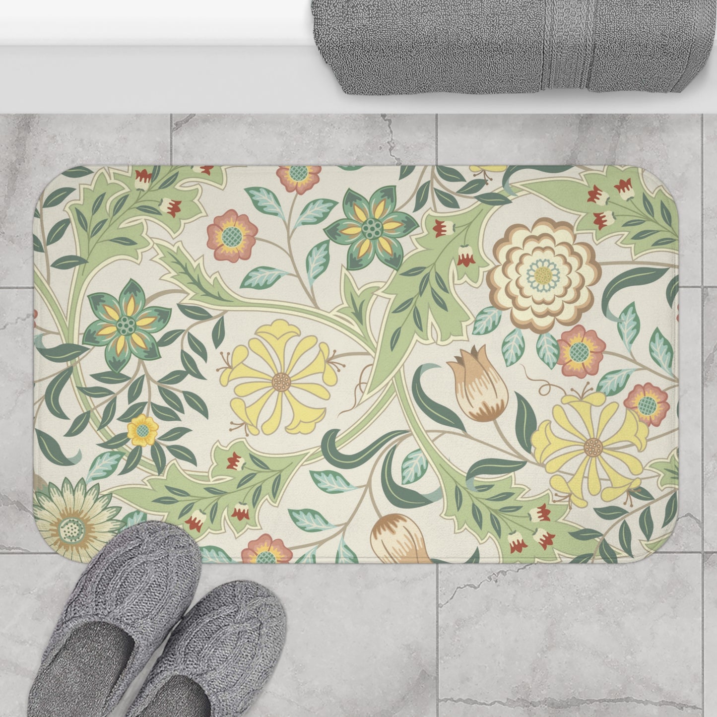 William Morris Bath Mat Wilhelmina Meadow
