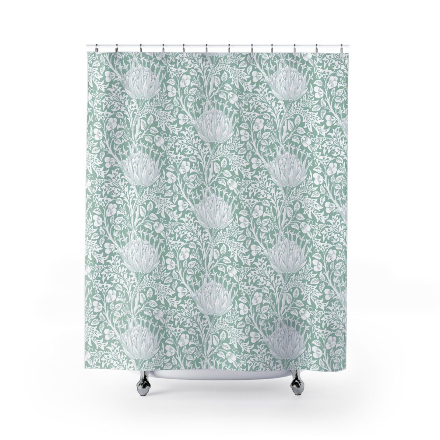 William Morris Artichoke Mint Aqua Shower Curtain