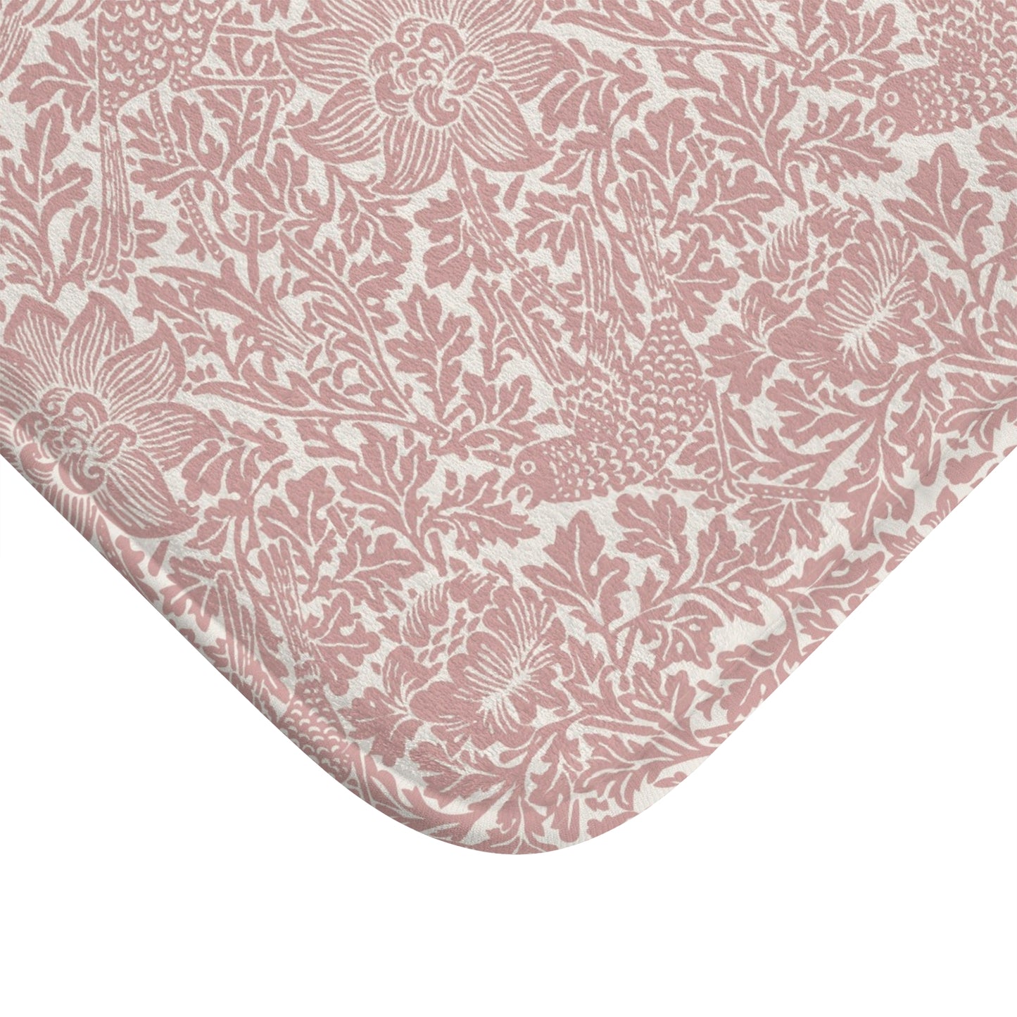 William Morris Bath Mat Bird & Anemone Pink