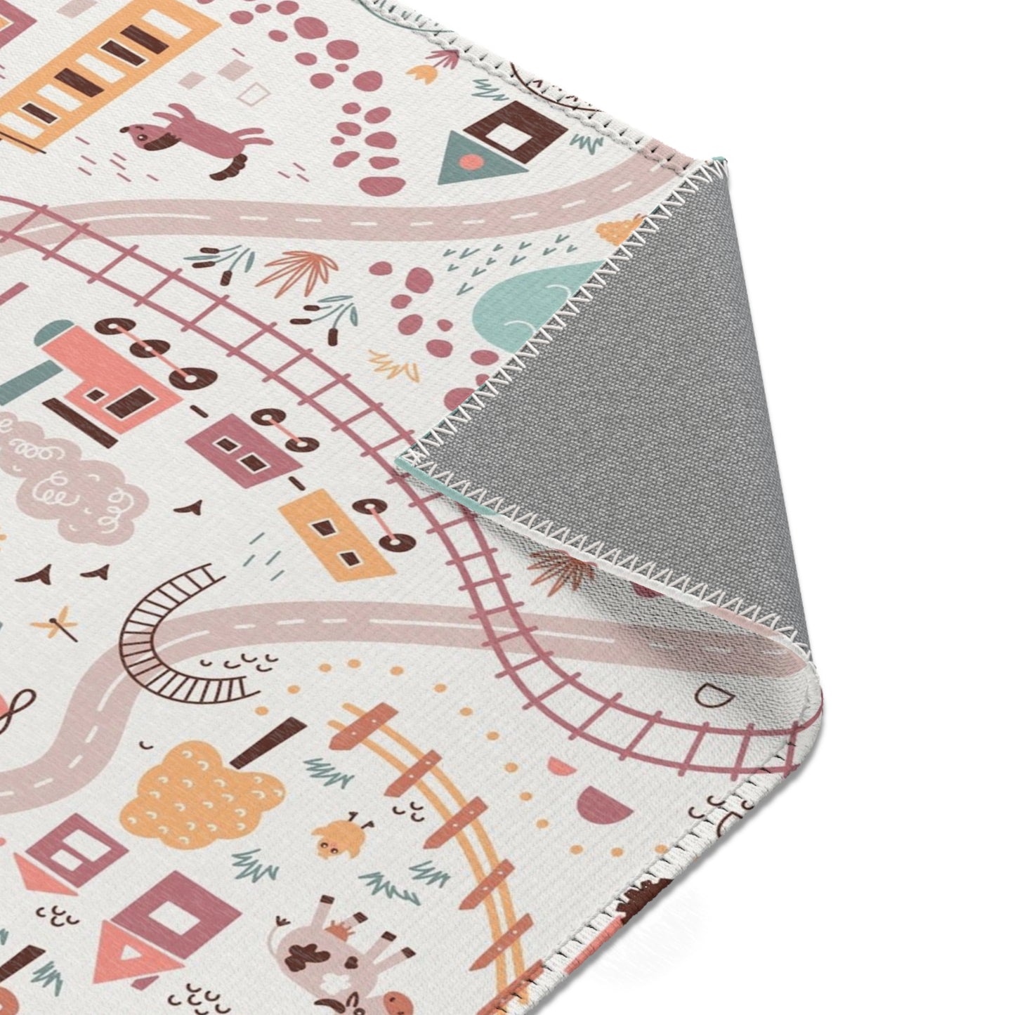 Magical Town Road Map Nursery Rug Play Mat