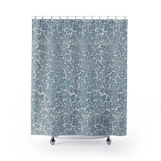 William Morris Bird & Anemone Slate Blue Shower Curtain